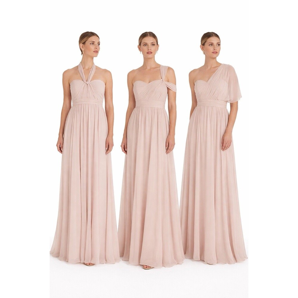 Jenny Yoo Aidan Convertible Strapless Chiffon Maxi Dress Size 6 Bridesmaid Gown